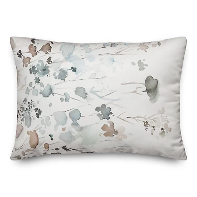 Watercolor Falling Branches Throw Pillow