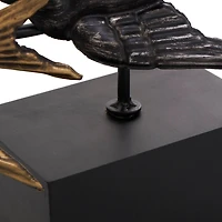 19.5" Black Metallic Flying Flock of Birds Sculpture Décor
