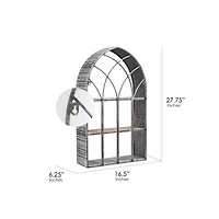 White Cathedral Arch Rustic Hanging Wall Shelf & Rack