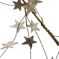 Hello Honey® 6ft. Platinum Finish Glitter Star Garland
