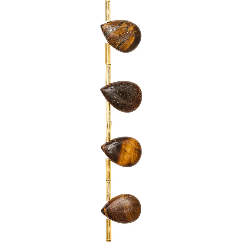 12 Pack: Brown Tiger's Eye Teardrop Beads by Bead Landing™, 14mm