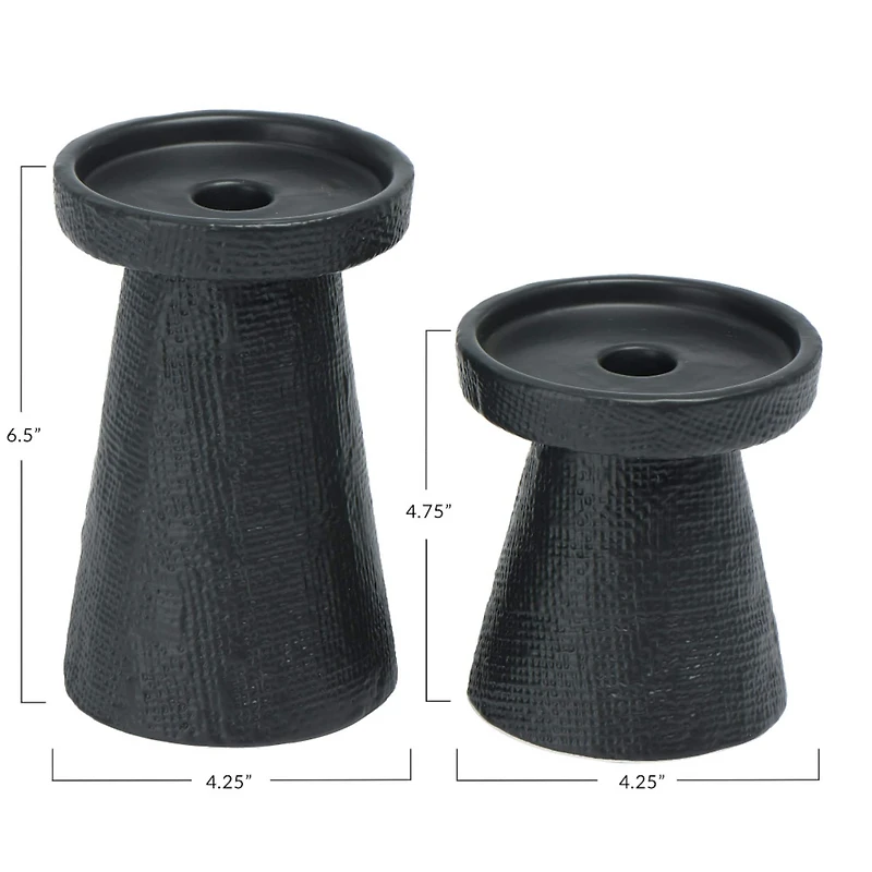 Hello Honey® Stoneware Pillar & Taper Candle Holders