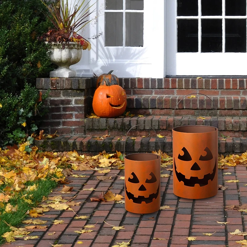GlitzHome® Halloween Jack-O-Lantern Set