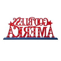 Glitzhome® 18" Wide God Bless America Tabletop Décor