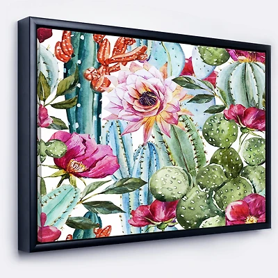 Designart - Cactus Pattern Watercolor