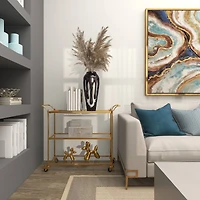 19" Black Aluminum Drip Vase with Melting Designed Body