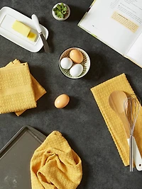 DII® Solid Mustard Waffle Terry Dishtowel (Set of 4)