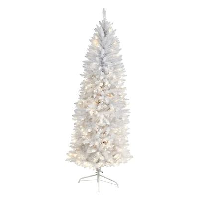 6ft. Pre-Lit White Artificial Christmas Tree, Warm White LED Lights