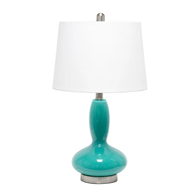 Lalia Home 23.5" Glass Dollop Table Lamp with White Fabric Shade