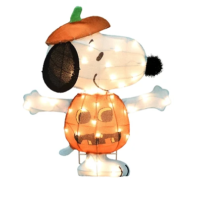 24" LED Peanuts Snoopy in Jack-O-Lantern Yard Art