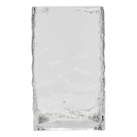 Hello Honey® 8" Clear Rectangular Hammered Glass Vase