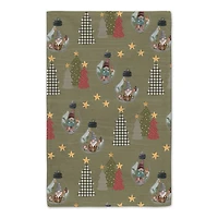 Good Tidings Green Tree & Globe Pattern Tea Towel Set