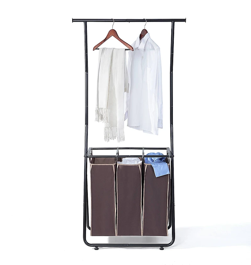SunnyPoint Laundry Sorter with Hanging Bar