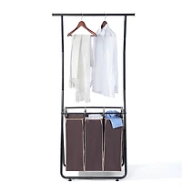 SunnyPoint Laundry Sorter with Hanging Bar