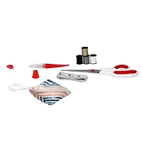 SINGER® Large Teal Zig Zag Print Premium Sewing Basket with Sew Kit