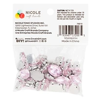 CousinDIY Silver Light Rose Glass Sew-On Rhinestones, 40ct.