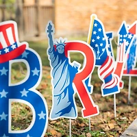 Glitzhome® 43" Patriotic America Brave Yard Stake Set