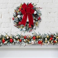Haute Decor 24" White LED Frosted Wreath 