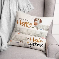 Have a Happy Halloweenie Throw Pillow