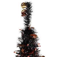 4ft. Fall Harvest Pop Up Artificial Thanksgiving Tree with Pumpkins, Orange Lights