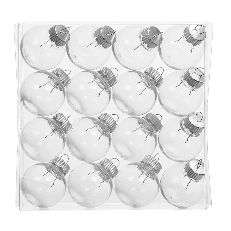 1.75" DIY Clear Plastic Ball Ornaments, 16pc. by Make Market®