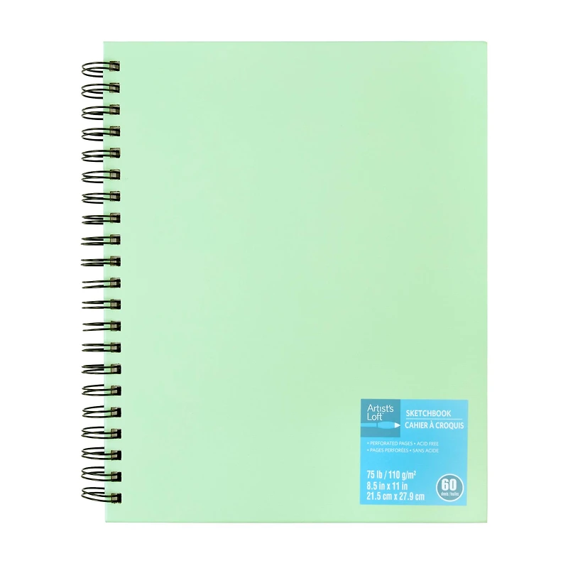 8.5" x 11" Mint Spiral Sketchbook by Artist's Loft™