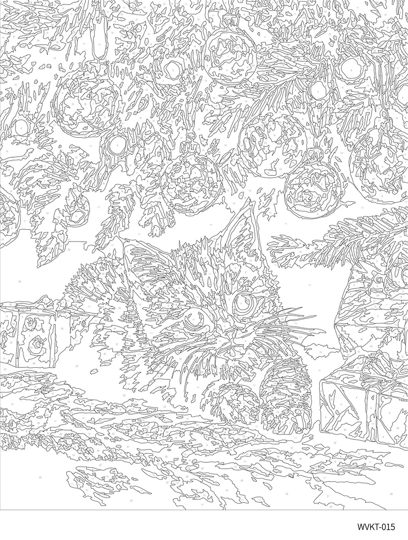 16" x 20" Kitten & Christmas Tree Paint-by-Number Kit by Artist's Loft™