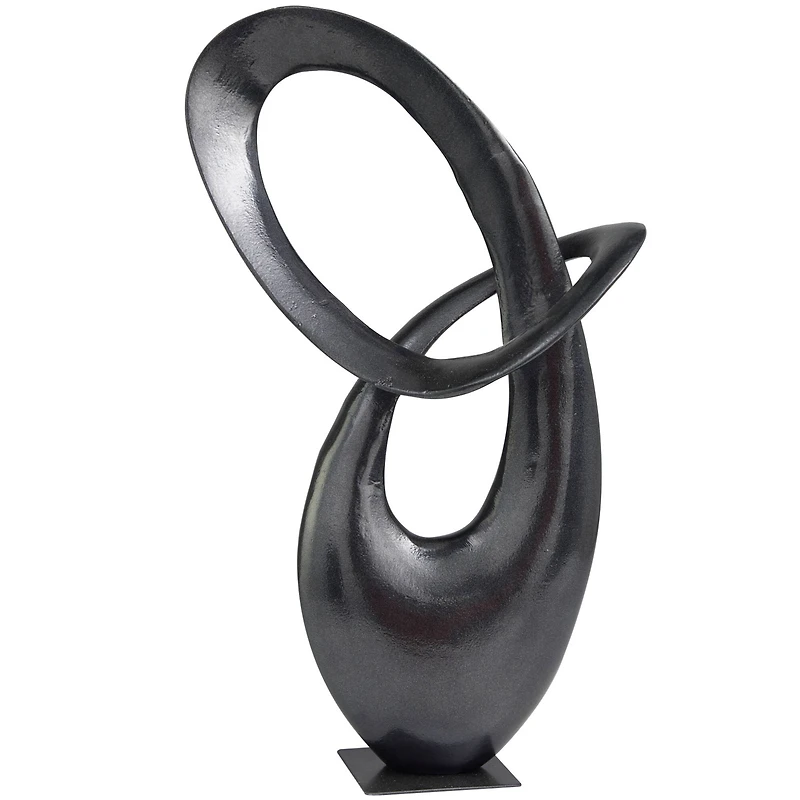 17" Dark Gray Aluminum Abstract Sculpture