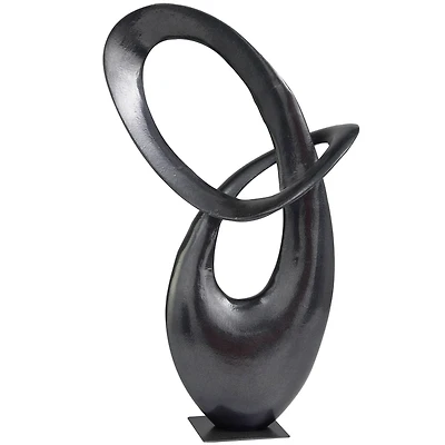 17" Dark Gray Aluminum Abstract Sculpture