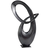 17" Dark Gray Aluminum Abstract Sculpture