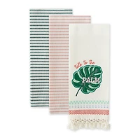 Talk To Palm Embellished Dishtowel (Set of 3)