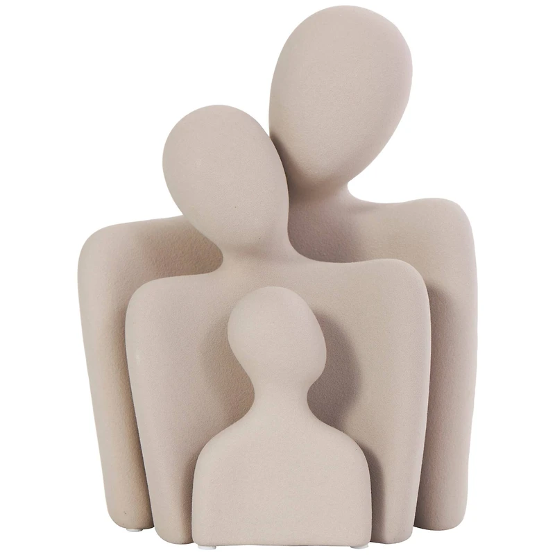 Cream Ceramic People Nesting Family Sculpture Set