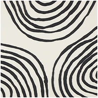 Black Wooden Abstract Wavy Line Framed Wall Art with Black Wooden Frame