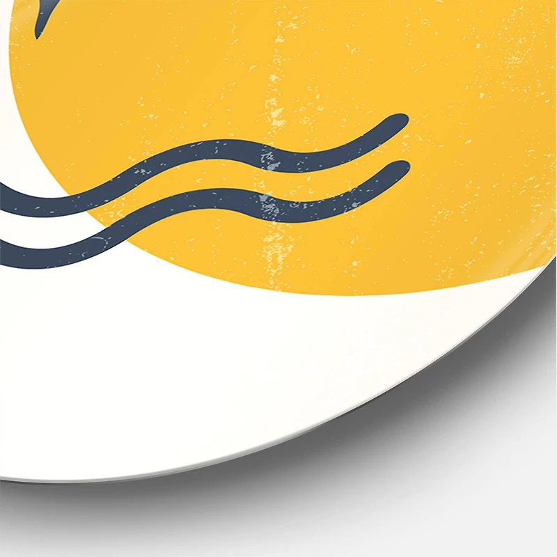 Designart - Botanical Minimalist Leaf With Abstract Shapes I