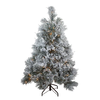 4.5ft. Pre-Lit Black Spruce Artificial Christmas Tree, Clear LED Lights