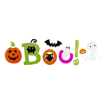 Orange & Green Boo! Halloween Gel Window Clings