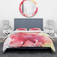 Designart 'Abstract Composition of Pink and Purple' Mid-Century Modern Bedding Set