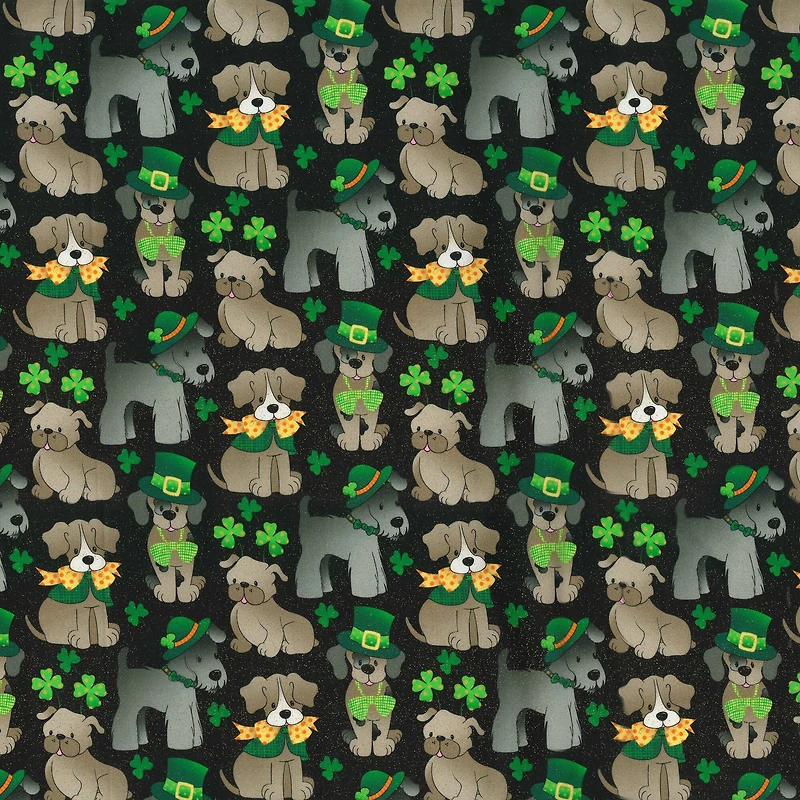 Fabric Traditions St. Patrick's Day Dogs Cotton Fabric