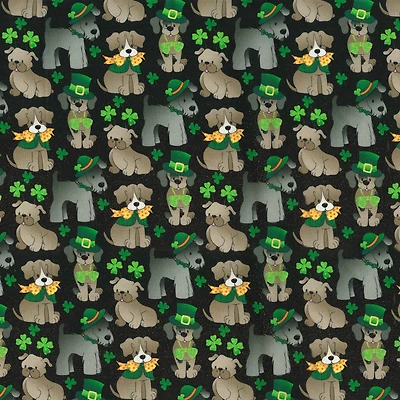 Fabric Traditions St. Patrick's Day Dogs Cotton Fabric