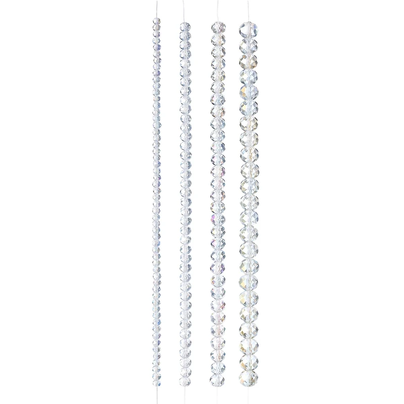 Clear Faceted Glass Rondel Beads by Bead Landing™