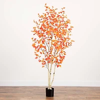 7ft. Potted Artificial Autumn Birch Tree