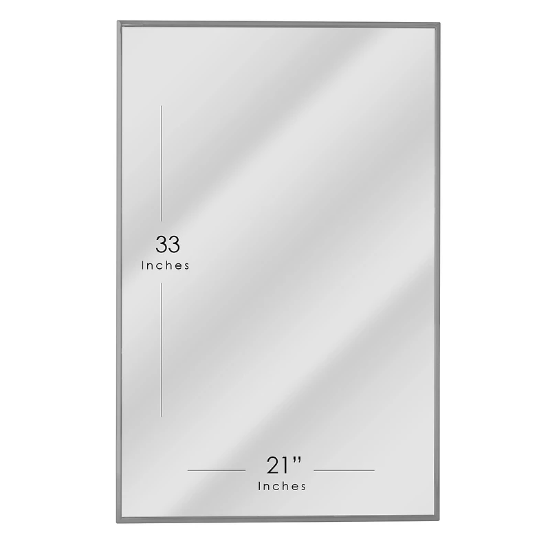 Head West® Glossy Chrome Float Rectangular Wall Mirror