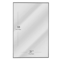 Head West® Glossy Chrome Float Rectangular Wall Mirror