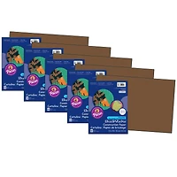 SunWorks® 12" x 18" Dark Brown Construction Paper, 5 Packs of 50 Sheets