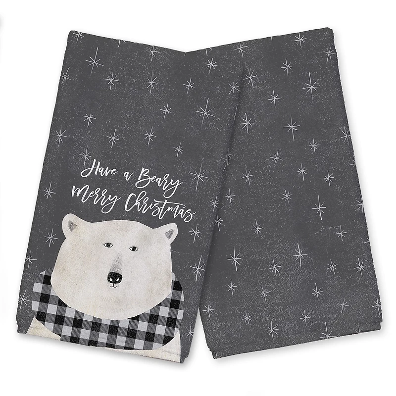 Have a Beary Merry Christmas 16" x 25" Tea Towel - Set of 2
