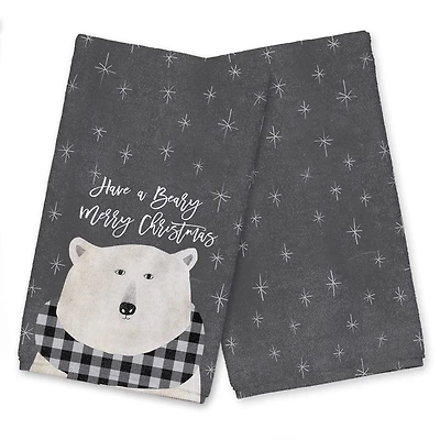 Have a Beary Merry Christmas 16" x 25" Tea Towel - Set of 2