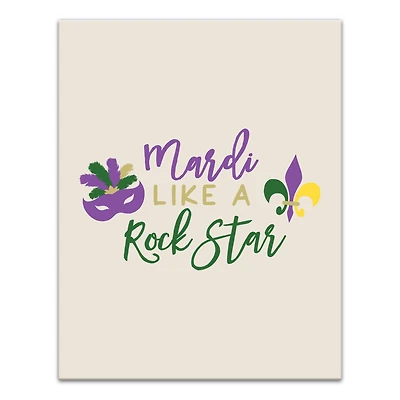 Mardi Gras Rock Star Canvas Wall Art