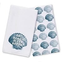 Eat Sleep Beach Repeat Tea Towel Set