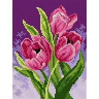 Orchidea Needlepoint Canvas For Halfstitch Without Yarn Tulip - Printed Tapestry Canvas