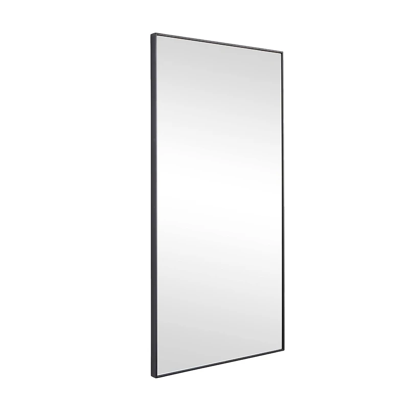 Black Contemporary Wall Mirror, 18" x 1" x 36"